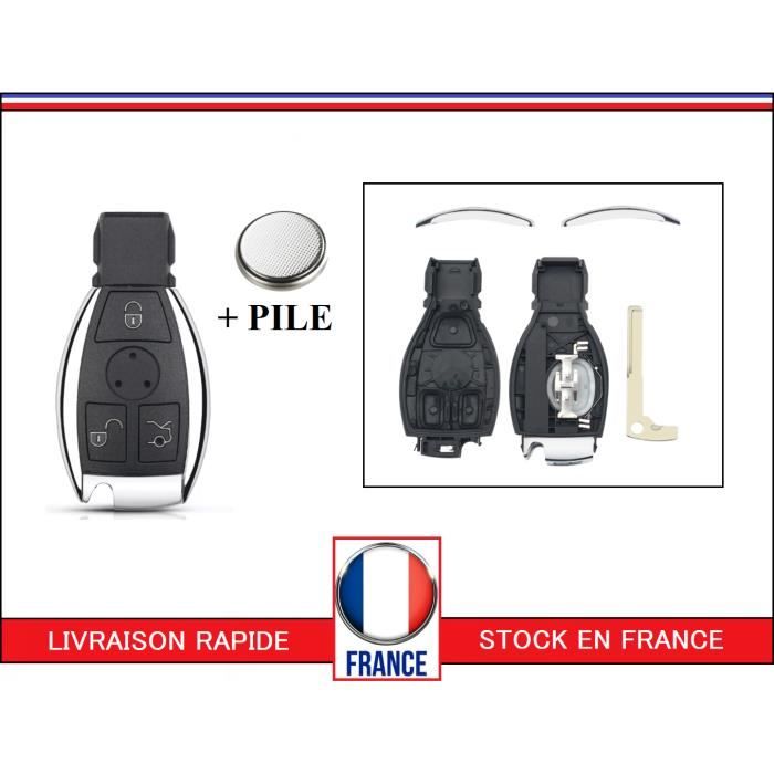 coque boitier cle Mercedes 3 boutons Classe A B C E ML VITO SPRINTER + PILE