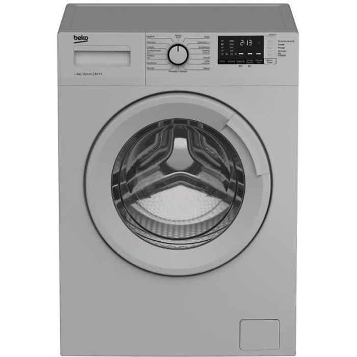 Lave-linge hublot BEKO WTE6612SY - 6 kg - Classe A+++ - 1200 tours/min - Inox/silver