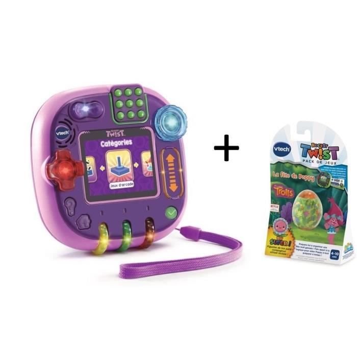 VTECH - Console RockIt TWIST - Rose translucide & Jeu Trolls