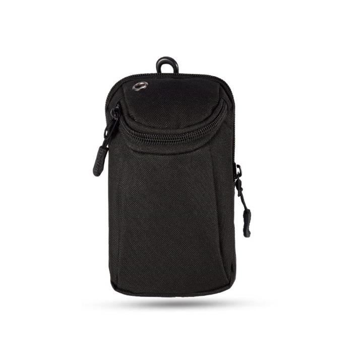 Sac à Ceinture Tactique Militaire Pochette Étui Multifonction Pour Téléphone Clé Sports de Plein Air avec Boucle, Noir