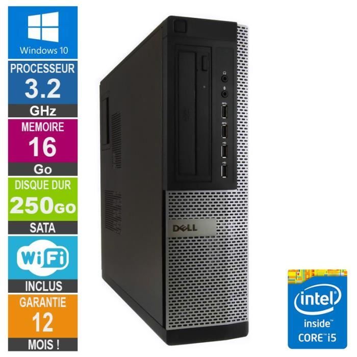 PC Dell Optiplex 9010 DT i5-3470 3.20GHz 16Go/250Go Wifi W10