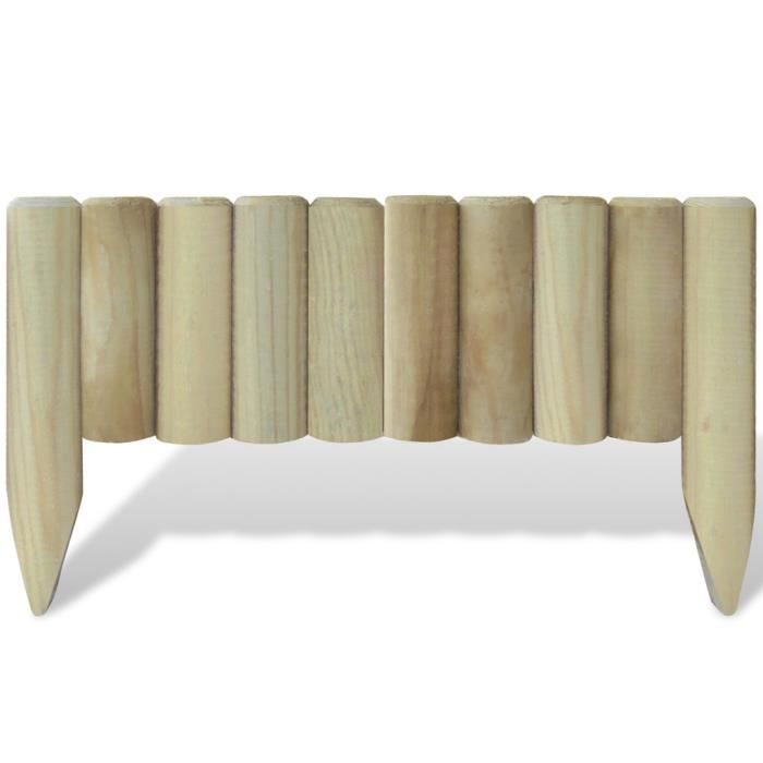 10 Bordures de Jardin en bois à planter 60 cm convient patio Haute qualité élégant durable stable clôture