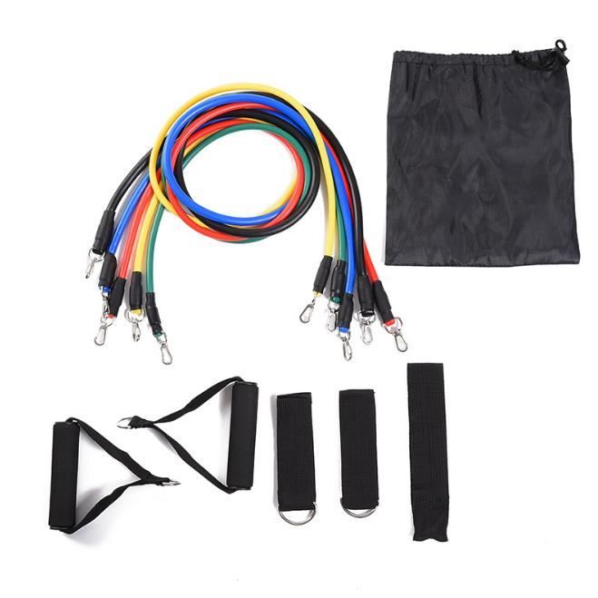 KirinSport 11pcs Bandes de Résistance Elastique pour Musculation Bras Dos Jambes Yoga Perdre du Poids Hommes Femmes Gym