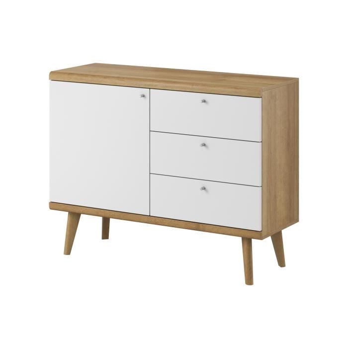 Commode PRIMO 3 tiroirs 1 porte de 107 cm