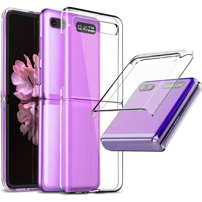 Coque Galaxy Z Flip, Étui Housse de protection Antichoc pour Téléphone Portable Pliable Samsung Galaxy Z Flip -Clair