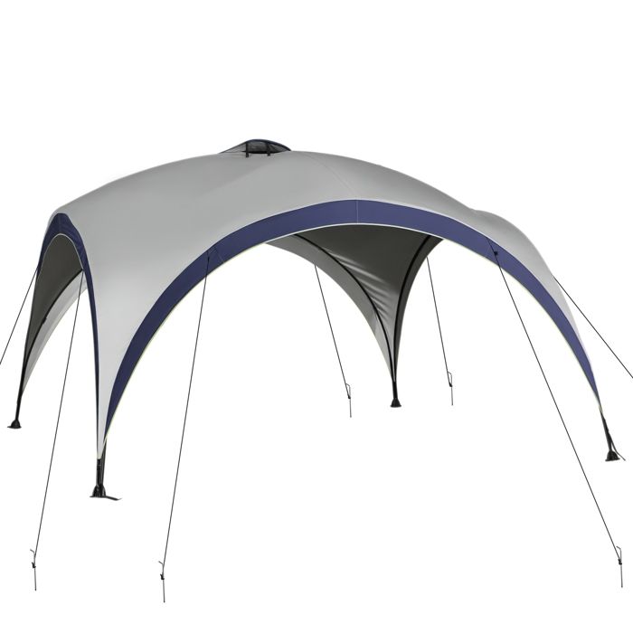 Tonnelle barnum contemporain en dôme dim. 4L x 4l x 2,5H m métal époxy polyester haute densité 190T gris