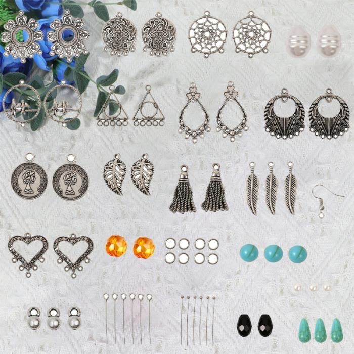 1 lot de 309 pièces rétro bricolage boucles d'oreilles ensemble fait à la main matériel Kit délicat BOUCLE D OREILLE