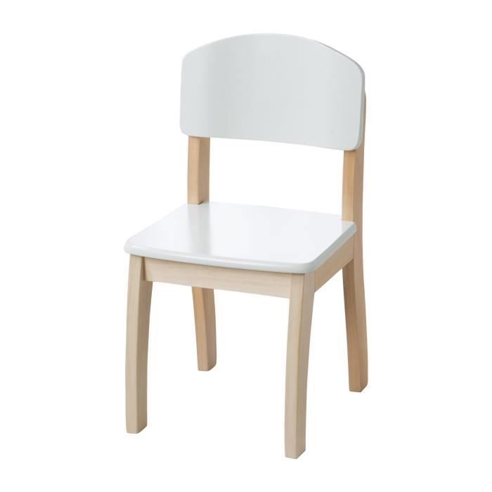 ROBA Chaise pour enfant, avec dossier, bois laqué blanc, 61,5 x 33 x 33,5 cm, hauteur d'assise 31.5 cm