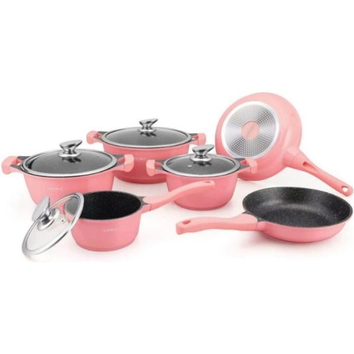 Batterie de cuisine effet pierre 10 pcs