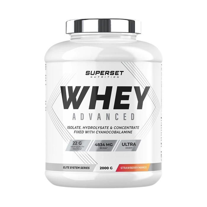 100% WHEY PROTEINE ADVANCED (2kg) | Whey protéine | Mangue Fraise | Superset Nutrition