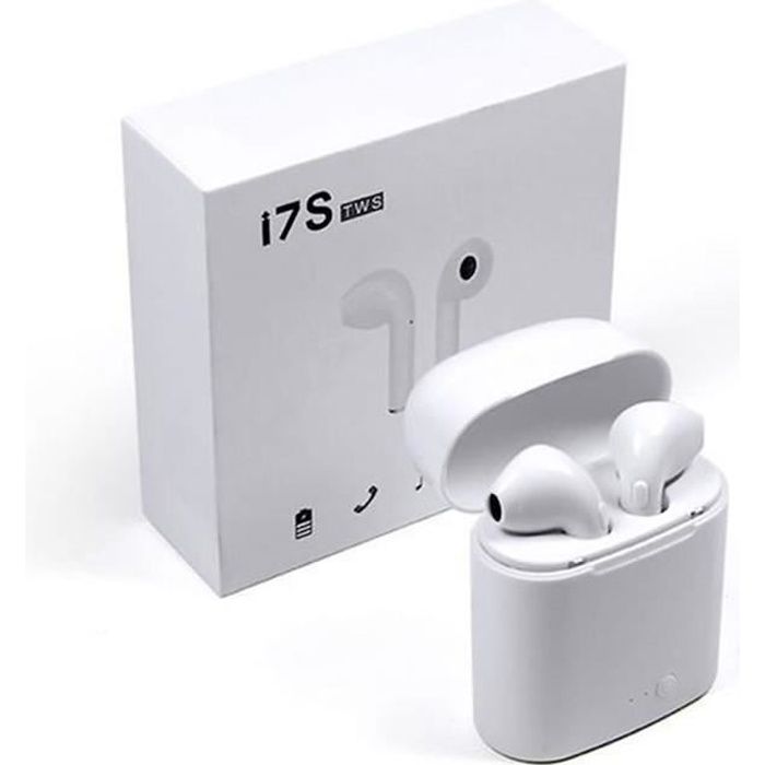 Écouteurs Bluetooth i7S TWS stéréo Mini Intra Oreille Bluetooth V4.2 sans Fil avec Microphone et boîtier de Chargement