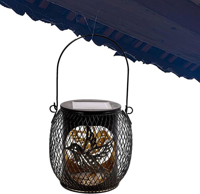 Lorrtta Lot De 2 Lanternes Solaires Jardin Pivoine - Lampe LED Extérieure Métal Imperméable Blanc Chaud, Motif Floral Décoratif Pour Terrasse, Balcon, Patio, Camping