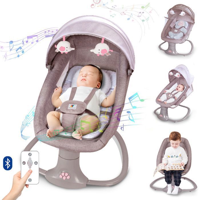 Balancelle Bébé Électrique 3 en 1 avec Télécommande - Transat