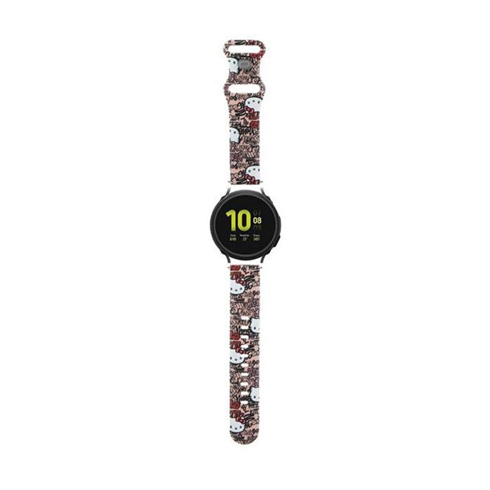 Hello Kitty Silicone Tags Graffiti Bracelet universel pour smartwatch 20 mm