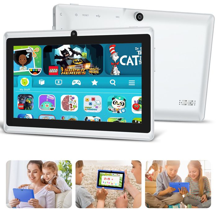 7 pouces étudiants enfants apprenant la tablette tablette Wifi tablette cadeau pour enfants rose 512M + 8G Blanc #3