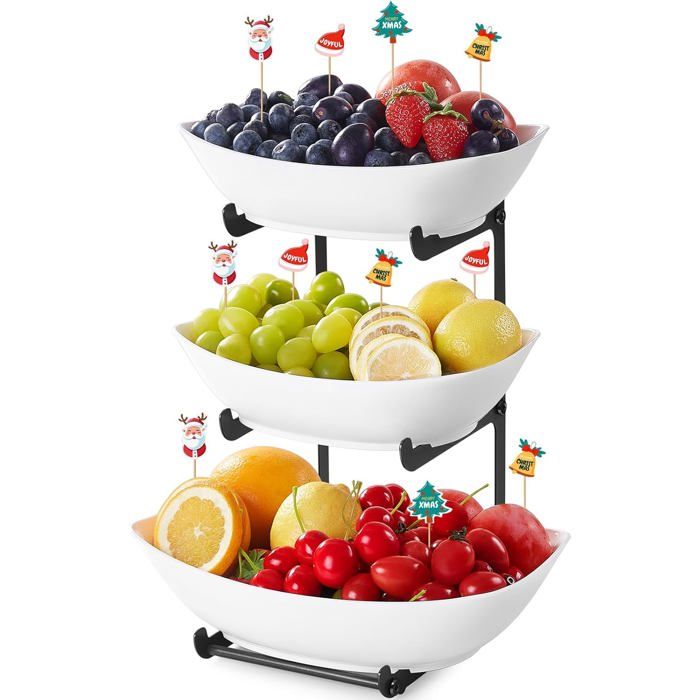 Panier à fruit et légume amovible à 3 étages,Bol à fruits moderne,Corbeille à Fruits,étagère