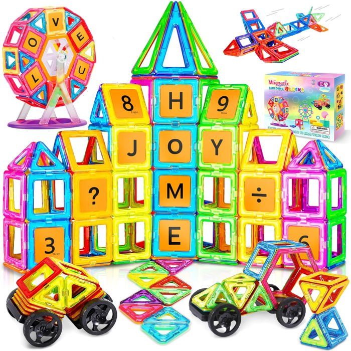 Blocs De Construction Magnétiques 120 Pièces Jeux De Aimantés Construction Magnetiques Enfants Jouets Jeux De Construction Educati