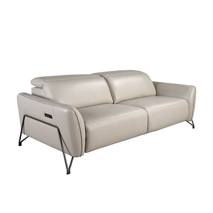 Canapé relax 3 places en cuir avec appuie-tête système électrique et ports USB - 213 x 111 x 104 cm - 6264 ANGEL CERDA
