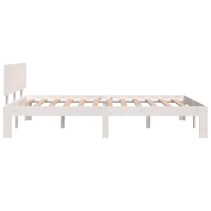 BURKE* Lit simple 120x190 cm Structure de lit classique sans matelas blanc 120x190 cm - LL7079