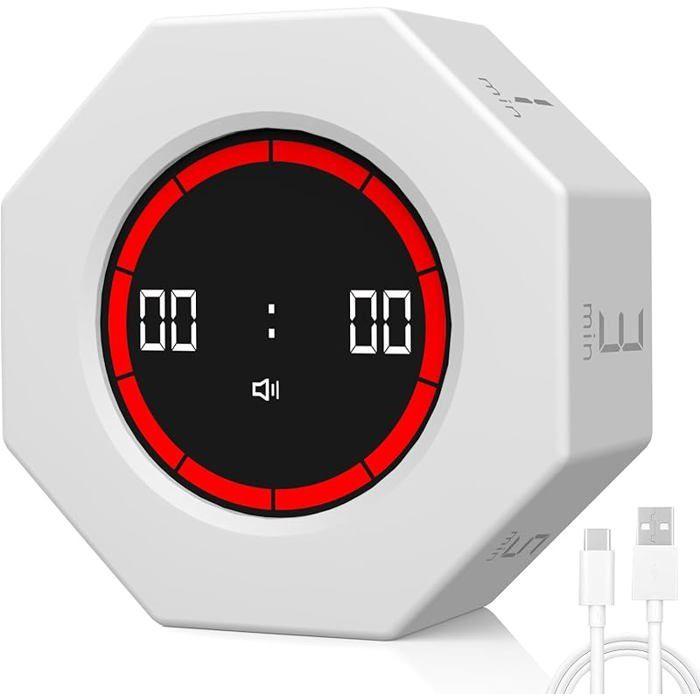Minuteur Visuel Rechargeable,Timer de Retournement par Gravité, Pooro ...