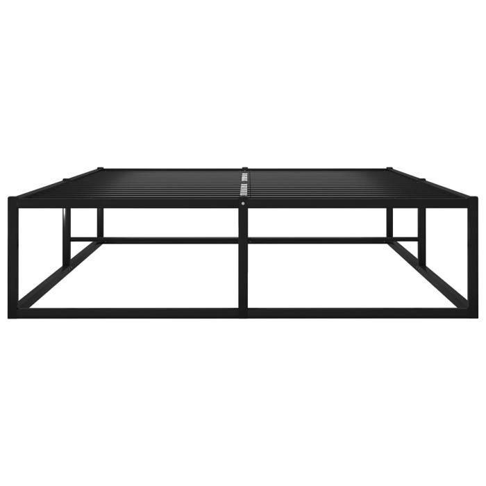 Bon planLit 2 places Noir - 120x200 cm - LEMON® - Cadre de lit - sans matelas - noir métal 120x200 cm 1371052