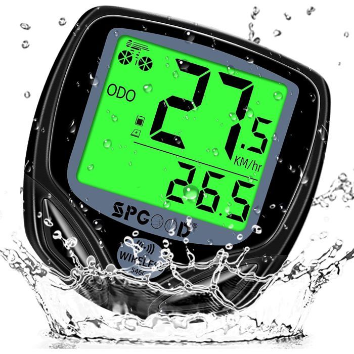 SPGOOD Compteur Vélo sans Fil 19 Fonctions Étanche IP54 avec Compteur Vélo De Vitesse De Vélo À Affichage Rétro-Éclairé Compteur - Sport SPGOOD Compteur Vélo sans Fil 19 Fonctions Étanche IP54 avec Compteur Vélo De Vitesse De Vélo À Affichage Rétro-Éclairé Compteur - Sport