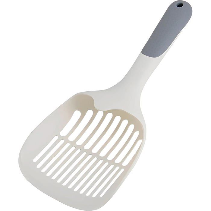 Pelle à litière pour chat grande pelle à litière pelle à excréments poignée ergonomique antidérapante en caoutchouc robuste