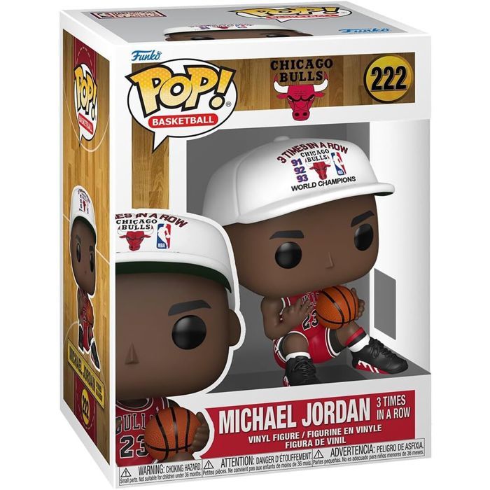 NBA Legends Figurine POP! Chicago Bulls: Michael Jordan 3 Times in a Row 9 cm - vue 5