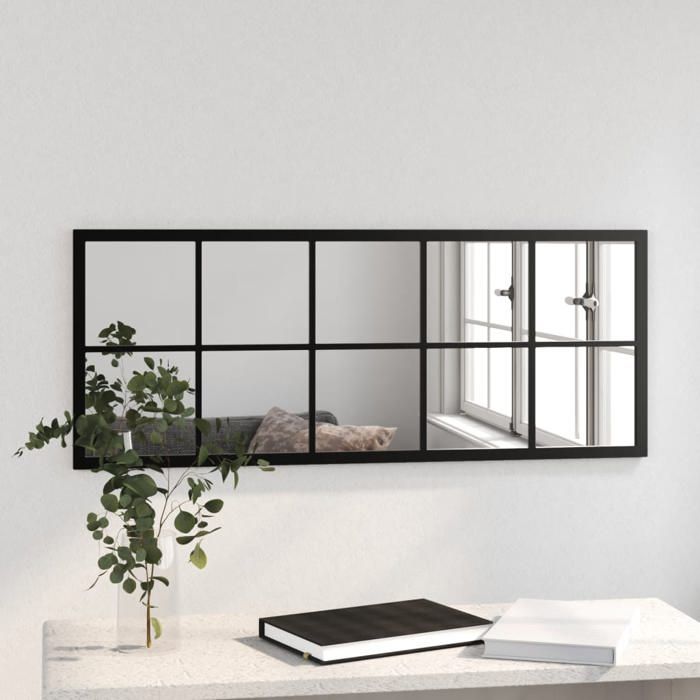 BESTLIFE Miroir mural noir 100x40 cm métalavec manuel de montage（61132022）VIDAXL