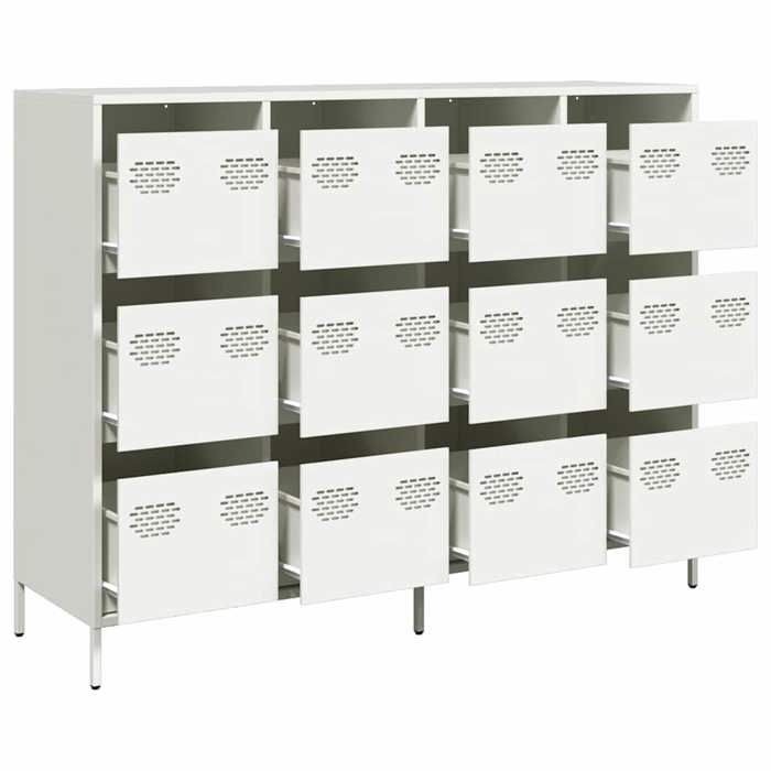 Meuble Rangement - HAOSHOP - Buffet blanc 135x39x1035 cm acier laminé à froid&01_29162