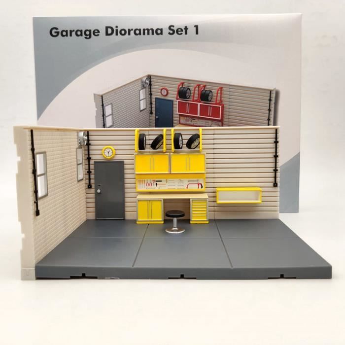 1:43 Scale Series Aurora Garage Diorama Set 1 Scene Model - yellow