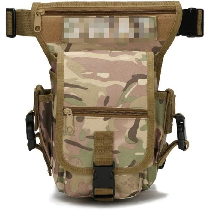 Sac Hanche Réglable Multi-poches Sac Cuisse Moto Étanche - Sac Hanche Tactique Réglable Pour Randonnée, Vélo Et Camping - Noir Sacoche Homme