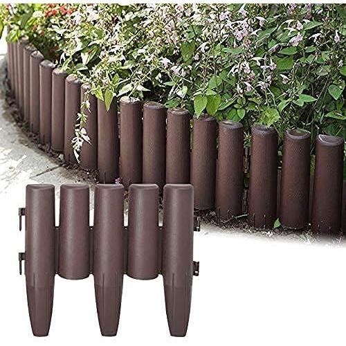 Bordure De Pelouse En Plastique Aspect Bois - 5,6 M, Marron - Pour Délimiter Parterres Et Allées Facilement