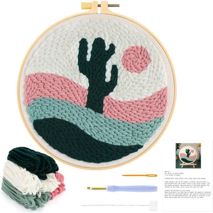 Kit de Démarrage Punch Needle, Broderie D'Aiguille de Poinçon Kit,Kit