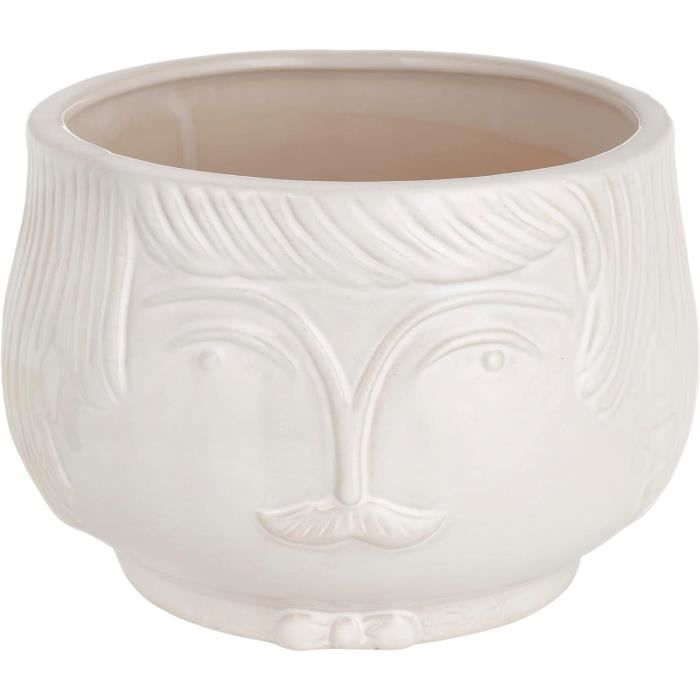 Vase En Céramique Design Avec Visage, Vase Moderne Peint À La Main, Pot