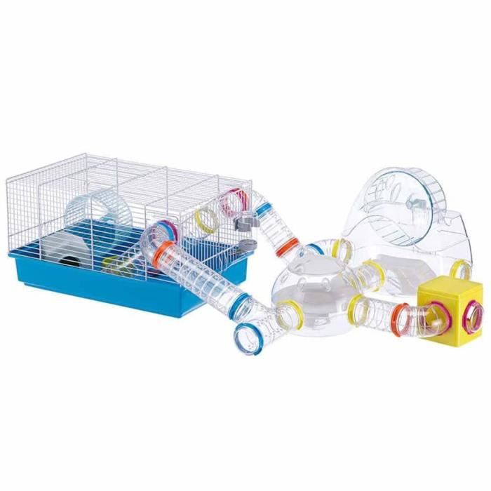 Comparer les prix de Cage pour hamsters - Ferplast - Paula - 46x29,5x24,5 cm - Acier et Plastique - Intérieur