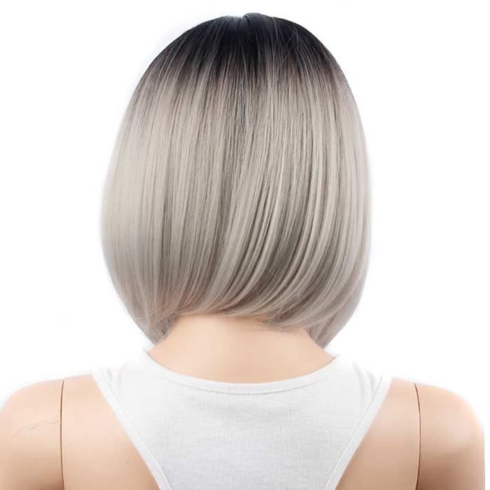 perruque cheveux courts gris