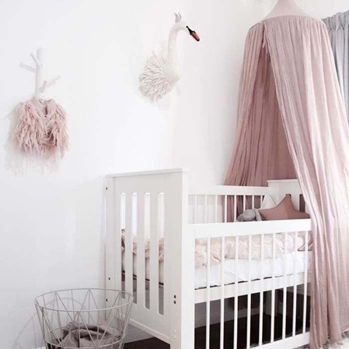 Rose Moustiquaire De Lit Enfants Bebe Literie Ronde Dome Lit Canopy Filet Couverture Cdiscount Maison
