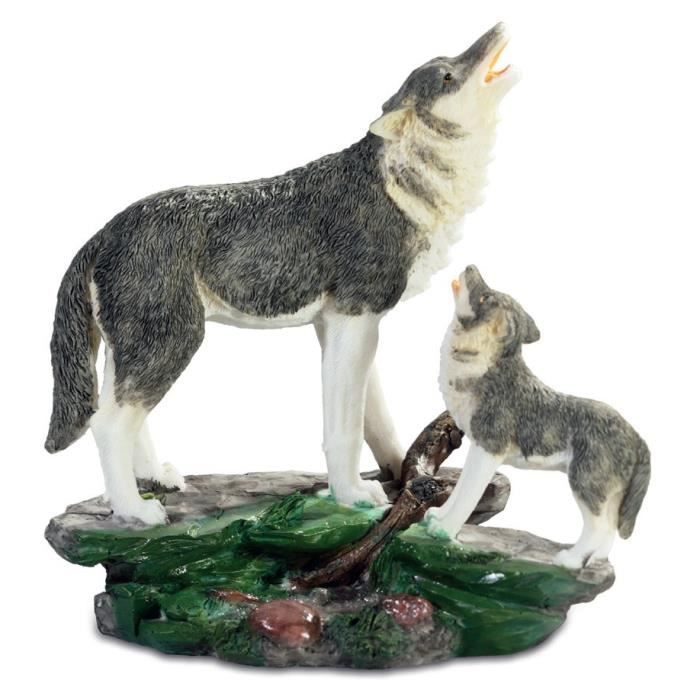 Statuette Figurine Loup Et Louveteau 19 Cm Cdiscount Maison Statuette Figurine Loup Et Louveteau 19 Cm Cdiscount Maison