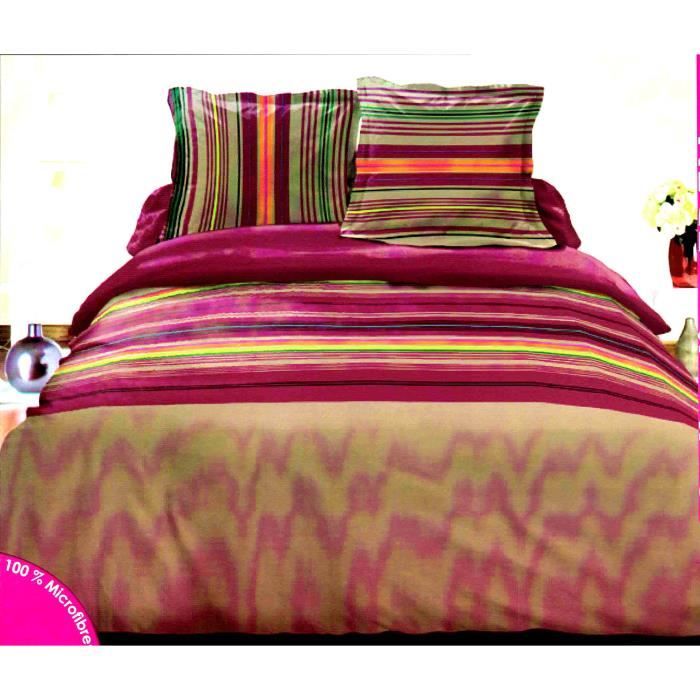 Parure de lit 2 personnes en coton 57 fils imprimé noir 260x240cm