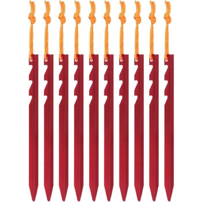 Lot De 4 Piquets De Tente En U – Alliage Alu Rouge – 23cm – Pour Neige/sable – Neufs