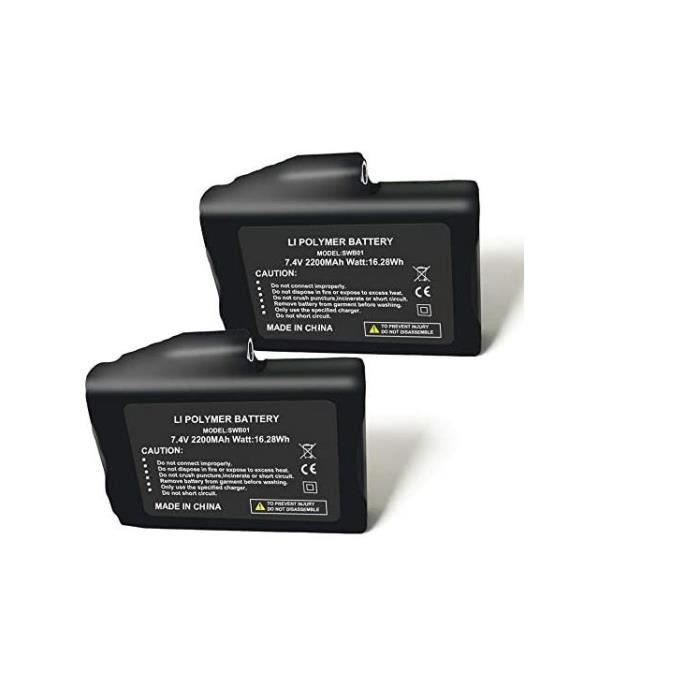 Lot de 2 Batteries pour Gants Chauffants 7.4V 2200mAh 16.28Wh Model SWB01 Cdiscount BeauxArts