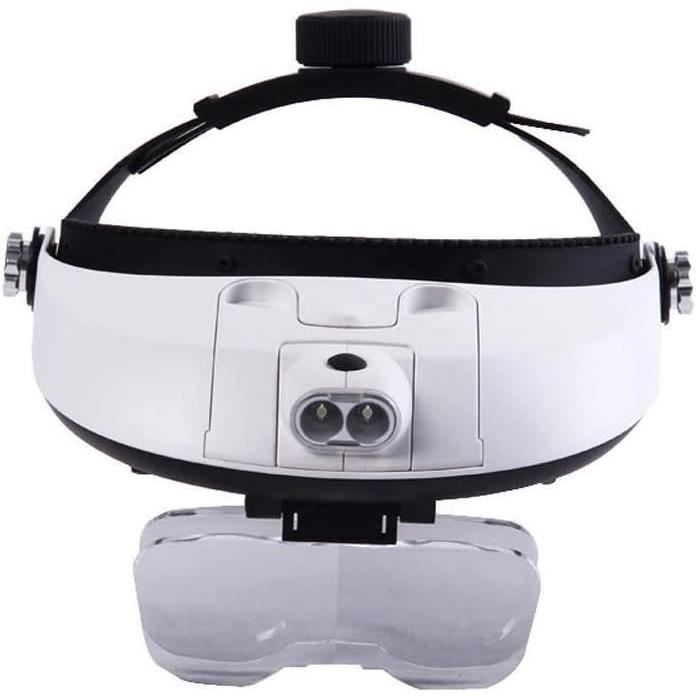 Loupe Visière Lumineuse À Led, 5 Lentilles Détachables (Zoom 1X À 3.5X