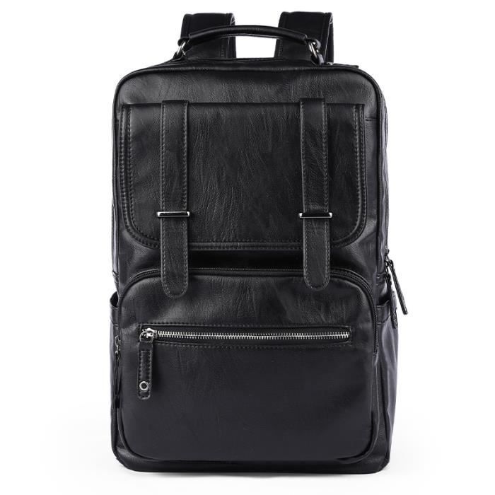 sac a dos simili cuir noir