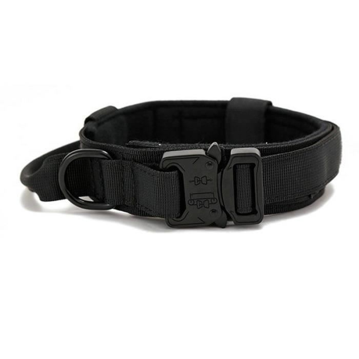 Meilleurs prix pour Collier tactique durable pour chien réglable animal de compagnie tailles moyennes et grandes - Noir(M:38-47cm)