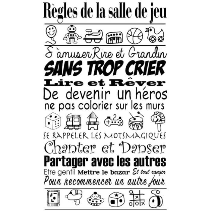 Vosarea Citations De Mur Dictons Muraux Regles Du Jeu Francais Stickers Muraux Affiche Decoration Murale Papier Peint 1028 Cdiscount Maison