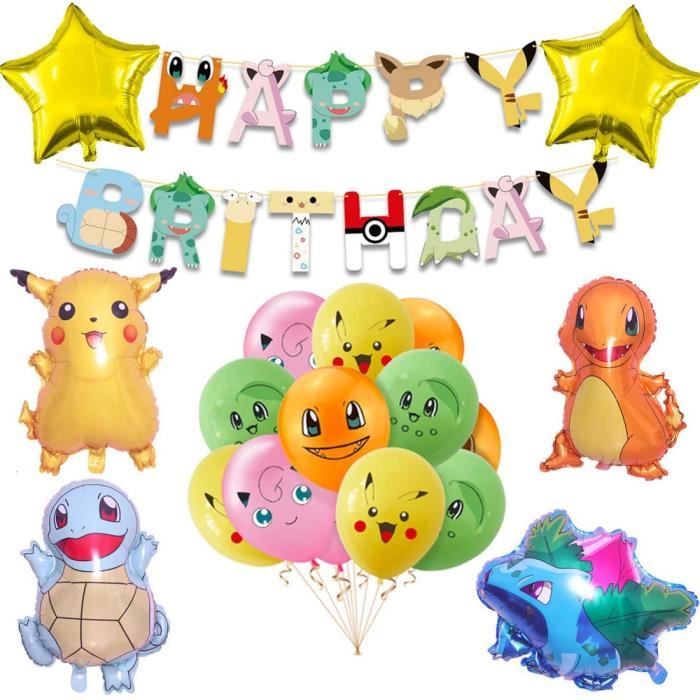 Pokemon Pikachu Decoration D Anniversaire Pour Enfants Avec Banniere Happy Birthday Ballons Pokemon Anniversaire Fete D Anniv 7 Cdiscount Maison
