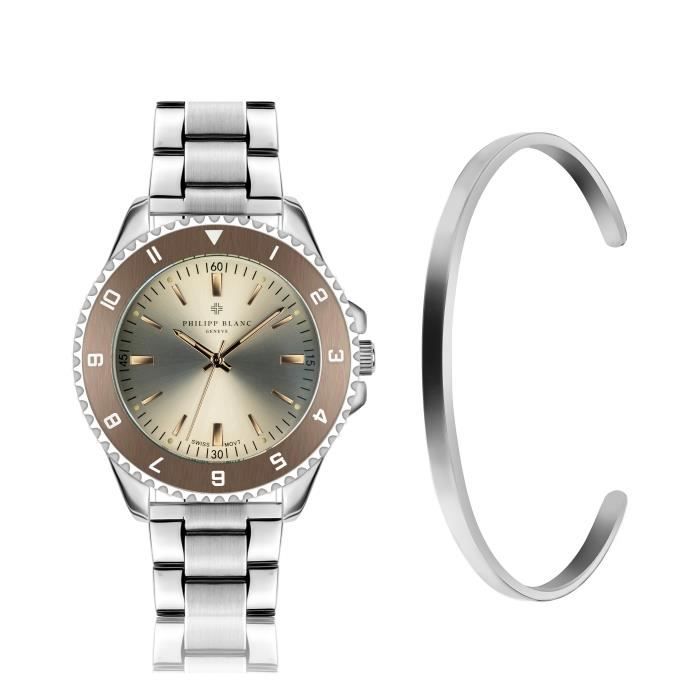 Montre et bracelet en argent Philipp Blanc Avenches - silver - 42 mm