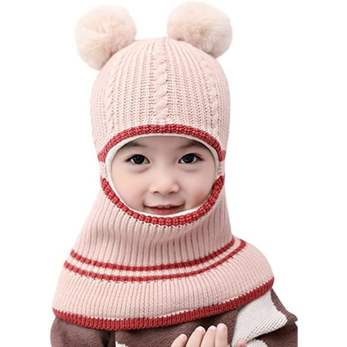 SOUGAO Bébé Enfant Bonnet Peluche Cagoule Calotte Automne Hiver Filles  Garçons Châles Capot Capuche Chaud Chapeau Cache Cou (Panda Marron, M) :  : Mode