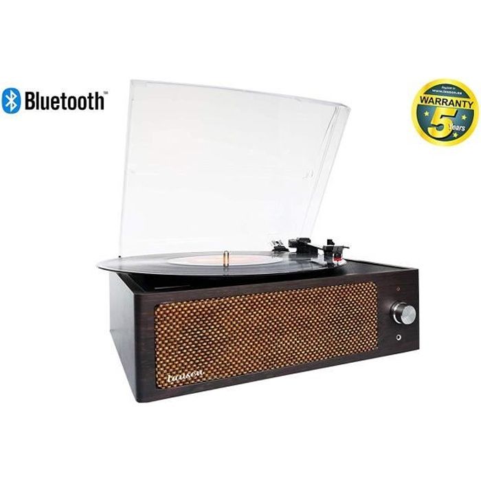 Tourne Disque Vinyle Vintage Lauson XN091 - Bois Wengé - Encodage PC Link - Bluetooth - Haut-Parleurs Intégrés